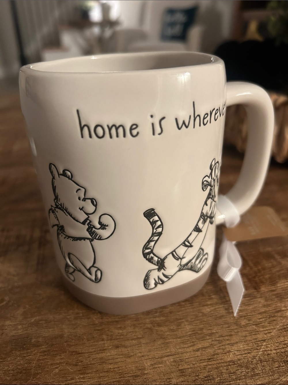 Rae Dunn Winnie the Pooh Ceramic Mug with Black Line Art